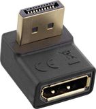InLine DisplayPort adapter met DP_PWR - 90° haaks naar boven - versie 1.2 (4K 60Hz) / zwart