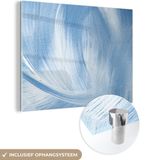 MuchoWow® Glass Painting 80x60 cm - Acrylic Glass Painting - Blue - Acrylic Paint - Design - Photo on Glass - Paintings
