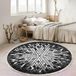 Tapis rond avec motif géométrique pour usage domestique