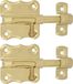 AMIG schuifslot/plaatgrendel - 2x - staal - 6 x 4.8 cm - messing afwerking - zilver - deur - poort