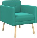 vidaXL Accentstoel Turquoise fluweel