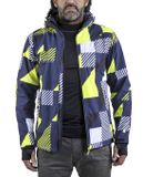 Peak Mountain Afgedrukte softshelljas Cover marine/geel