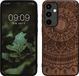 kwmobile Samsung Galaxy A55 5G hoesje van hout - donkerbruin Indian Sun design