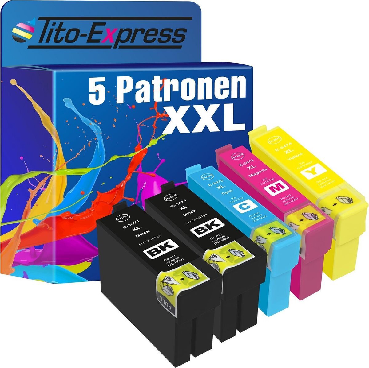 Tito Express PlatinumSerie 5x cartridge alternatief voor Epson 34XL T3471-T3474