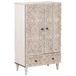 vidaXL Hoge Kast met lade Wit 60 x 33,5 x 100 cm Massief Mango Hout