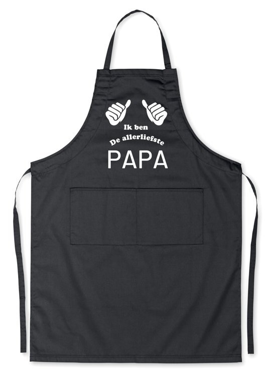 mijncadeautje kitchenware Mijncadeautje - Luxe keukenschort - Allerliefste Papa - 2 duimen - Zwart