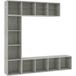 Bibliothèque/meuble TV banc TV armoire TV 3 pièces gris béton 180x30x180 cm
