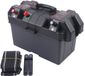 Buylin Boîte à batterie - Boîte à batterie - Boîte à batterie - Boîte à batterie - Boîte à batterie - Boîte à batterie multifonctionnelle - Support de batterie portable - 44x24,5x27cm - Double port USB - incl. Sangle - Noir