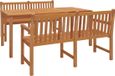 vidaXL Ensemble de jardin 3 pièces teck massif