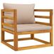 Acaciahout Chaise de jardin avec coussins acacia massif taupe