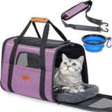 Morpilot Transportbox voor katten en katten, opvouwbare kattentas, transporttas, hondendraagtas, transporttas met verstelbare schouderriem, kattenbox