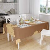 Bonamaison Tafelkleed, Anti-Mold, Sneldrogend, Waterdicht, 100% Polyester Tafellaken, Bruine tinten, 140 x 160 Cm