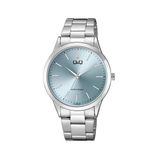 Q&Q C10A-020PY - Montre - Analogique - Unisexe - Bracelet en acier - Rond - Métal - Argenté - Bleu