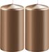 Enlightening Candles Cilinderkaars/stompkaars - 2x - koper - D6 x H8 cm - 27 branduren