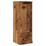 VidaXL Hoge kast, bewerkt hout, oud houtkleurig, 36x35,5x103,5 cm