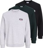 JACK & JONES JJAERO SWEAT CREW NECK 3PK MP Heren Sweatshirt XL Wit Melange