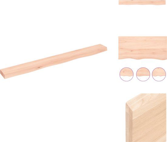 vidaXL Wandschap 100x10x4 cm onbehandeld massief eikenhout