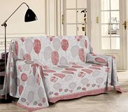 PENSIERI DELICATI Bankplaid 180 x 290 cm, gemaakt in Italië, sprei van 100% puur katoen, patroon rode ballonnen, ideaal als meubelhoes, bankovertrek of zomerdeken (eenpersoonsbed)