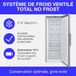 Continental Edison CECUF405NFIX Vrijstaande vriezer No Frost Inox