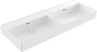 Saniclass Legend Meubelwastafel - 121x47x13cm - met overloop - 2 wasbakken - 0 kraangaten - keramiek - glans wit