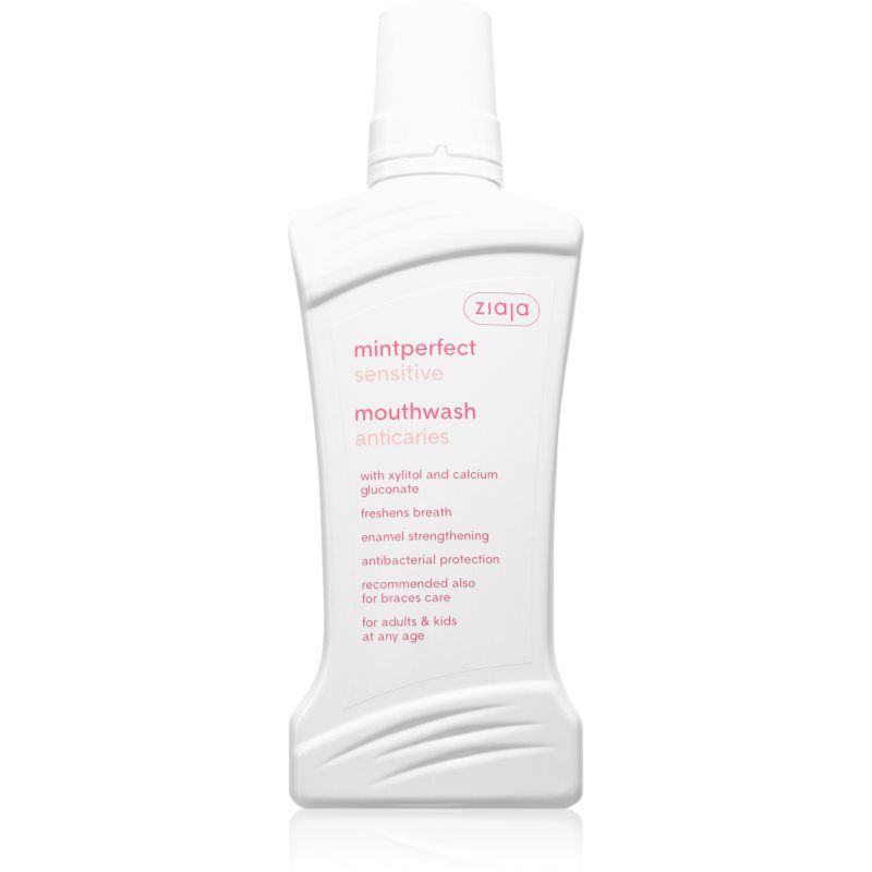 ZIAJA Mintperfect Sensitive Mouthwash - Ústní Voda Proti Zubnímu Kazu 500ml