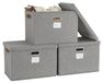 Boîtes de rangement avec couvercle, lot de 3 boîtes pliables en tissu