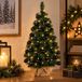 Merkloos / Sans marque Billiet - Vanlaere Mini kerstboom 75 cm hoog - 81 takken - inclusief 40 zwarte kerstballen - kunstboom