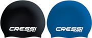 CRESSI Eddie Zwembadmuts Bundel - Twee uniseks badmutsen, zwart/wit + blauw/wit, één maat