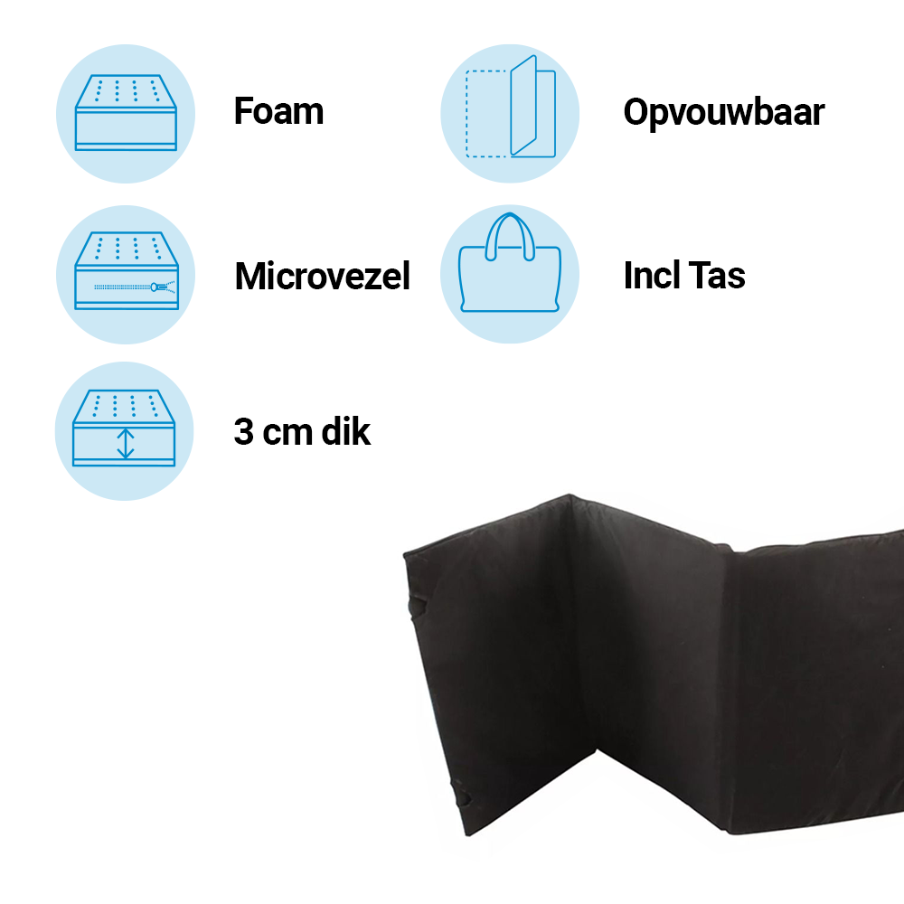 Best Sleep Matras Campingbed Best Sleep Compact Zwart incl. Tas
