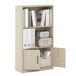 Furinno GRUEN Boekenplank, boekenkast met 3 niveaus, boekenkast met open plank met 2 deuren, opbergkast, 9,3 x 21,8 x 39,5, voor woonkamer, slaapkamer, thuiskantoor, Metropolitan Pine