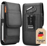 Cadorabo Universele mobiele telefoon Hoesje geschikt voor 6.5 bis 6.7 Zoll - Praktische beschermhoes met riemclip geschikt voor mobiele telefoons in ZWART