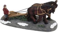 Santaville - Farmer with Workhorses and Harrow Polyresin 22cm