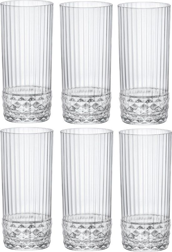 Bormioli Rocco America'20s Longdrinkglazen - Set van 6 - 49 cl - Transparant