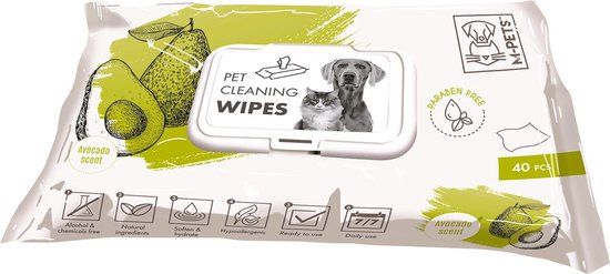 M-Pets Pet cleaning wipes Advocado scent
