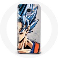 Maniacase Hoesje voor Samsung Galaxy A8 2018 Anime Dragon Ball Goku Haar blauw