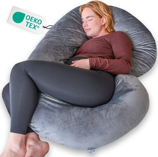 Ella Zwangerschapskussen XXL - Fleece Zijslaapkussen - Lichaamskussen - Voedingskussen - Body Pillow 150x70cm - Afneembare Hoes
