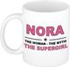 Bellatio Decorations naam cadeau mok - Nora - Woman Myth Supergirl - koffiemok - 300 ml - collega - moederdag