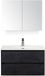 BES LED Dante Badmeubelset 80 cm - Black Oak - Keramische Wastafel Wit Cover met Spiegelkast