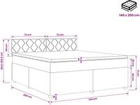 vidaXL Lit plateforme avec matelas Marron foncé 140 x 200 cm Tissu