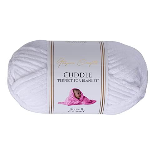 Utopia Crafts Cuddle Super Chunky Chenille Yarn - 100g - White