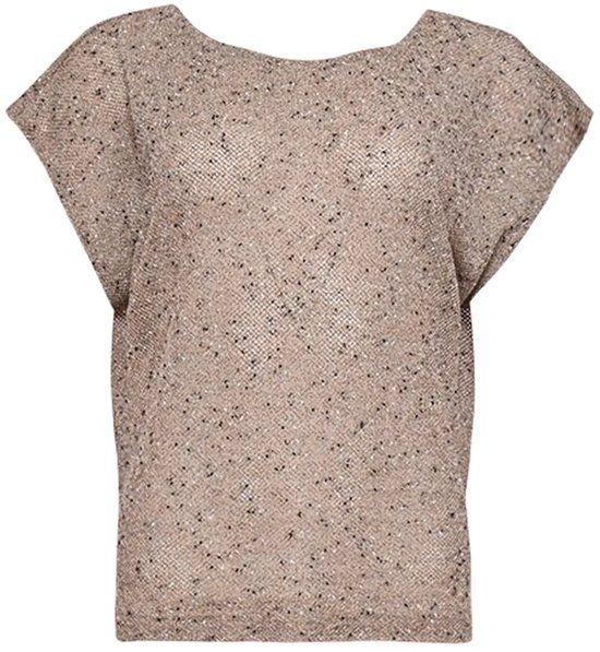 Maicazz & Zizo Maicazz SU26.60.520 Tyra-Top Sand - Dames - Beige/taupe - Polyester - Korte mouw - Casual