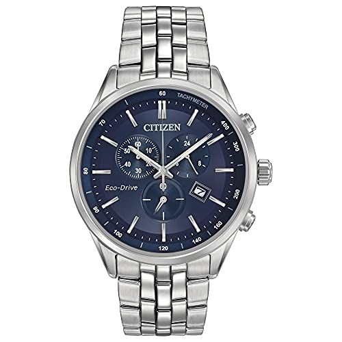 Citizen Heren Chronograaf Horloge AT2141-52L - Zilver/Blauw - 42mm