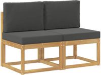 vidaXL - 2 - Stuk - Buiten - Midden - Sofa - Massief - Acacia - Hout - Wit