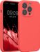 kwmobile telefoonhoesje geschikt voor Apple iPhone 14 Pro - TPU backcover met siliconen coating - Smartphone case in neon koraal