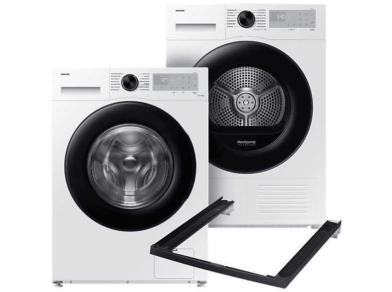 Samsung Ww80cgc04aahen 5000-series + Samsung Dv90dg52a0ahen 5000-serie Stapelkit Wasmachine Droger Bundel