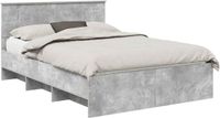 vidaXL Bedframe met hoofdeinde Beton Grijs 140 x 200 cm Bewerkt hout