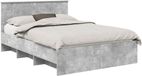 vidaXL Bedframe met hoofdeinde Beton Grijs 140 x 200 cm Bewerkt hout