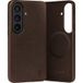 TORRO Housse de protection compatible avec Samsung Galaxy S26 5G 2026, cuir véritable, compatible avec chargement MagSafe, coque de protection fine, marron foncé