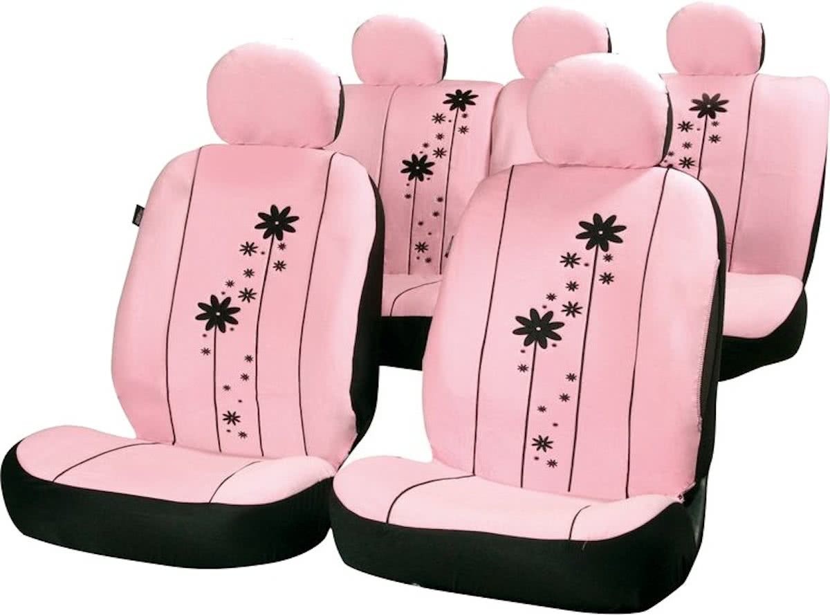 Car Plus Stoelhoezen Set Urban Girl Uni Polyester Roze 15-delig