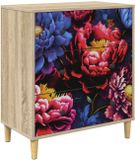 vidaXL Ladekast KIEL Donker pioenroosprint 66 x 36,5 x 75 cm Sonoma